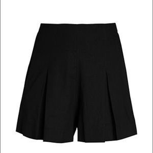 VINCE pleat linen blend high waist shorts black 4